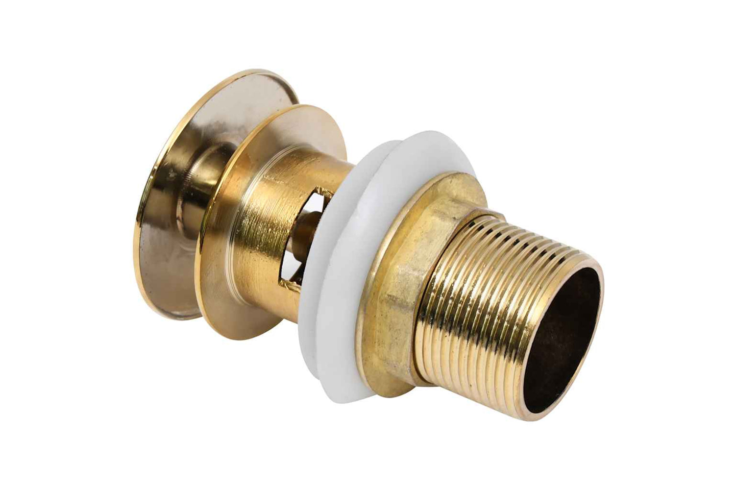 vidaXL 149057 Push Drain With Overflow Function Gold 6.4x6.4x9.1cm-4