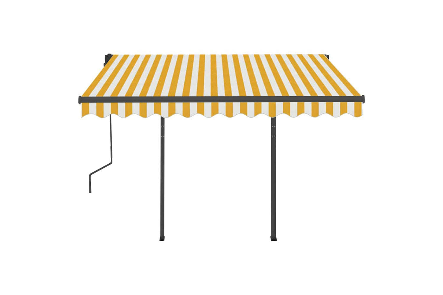 Vidaxl Manual Retractable Awning With Led 3.5x2.5 M Yellow And White-4