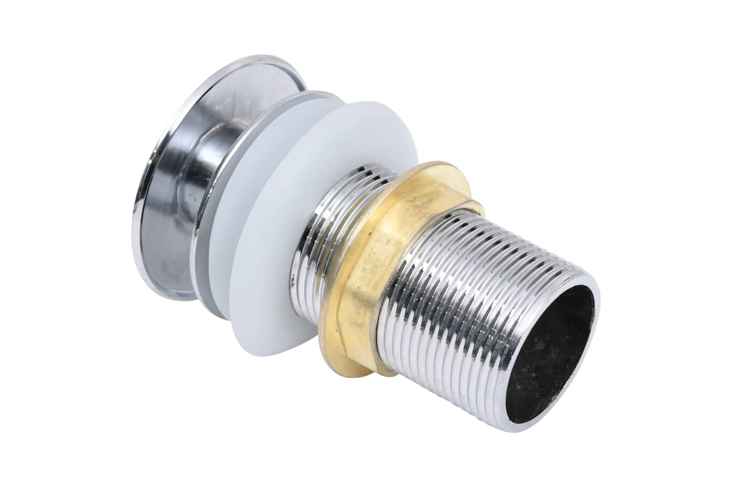 vidaXL 149059 Push Drain With Overflow Function Silver 6.4x6.4x9.1cm-4