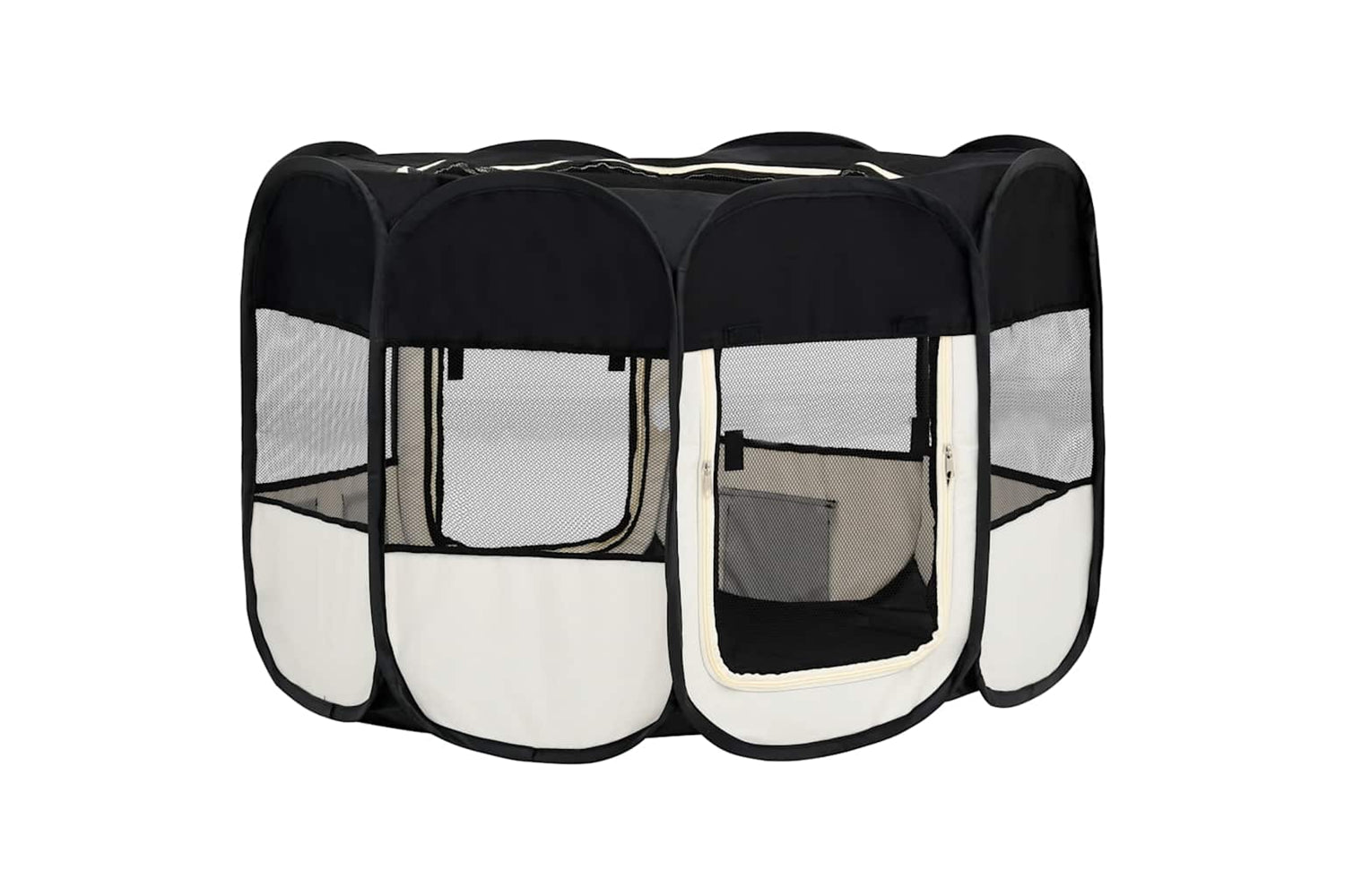 Vidaxl Foldable Dog Playpen With Carrying Bag Black 125x125x61 Cm-4