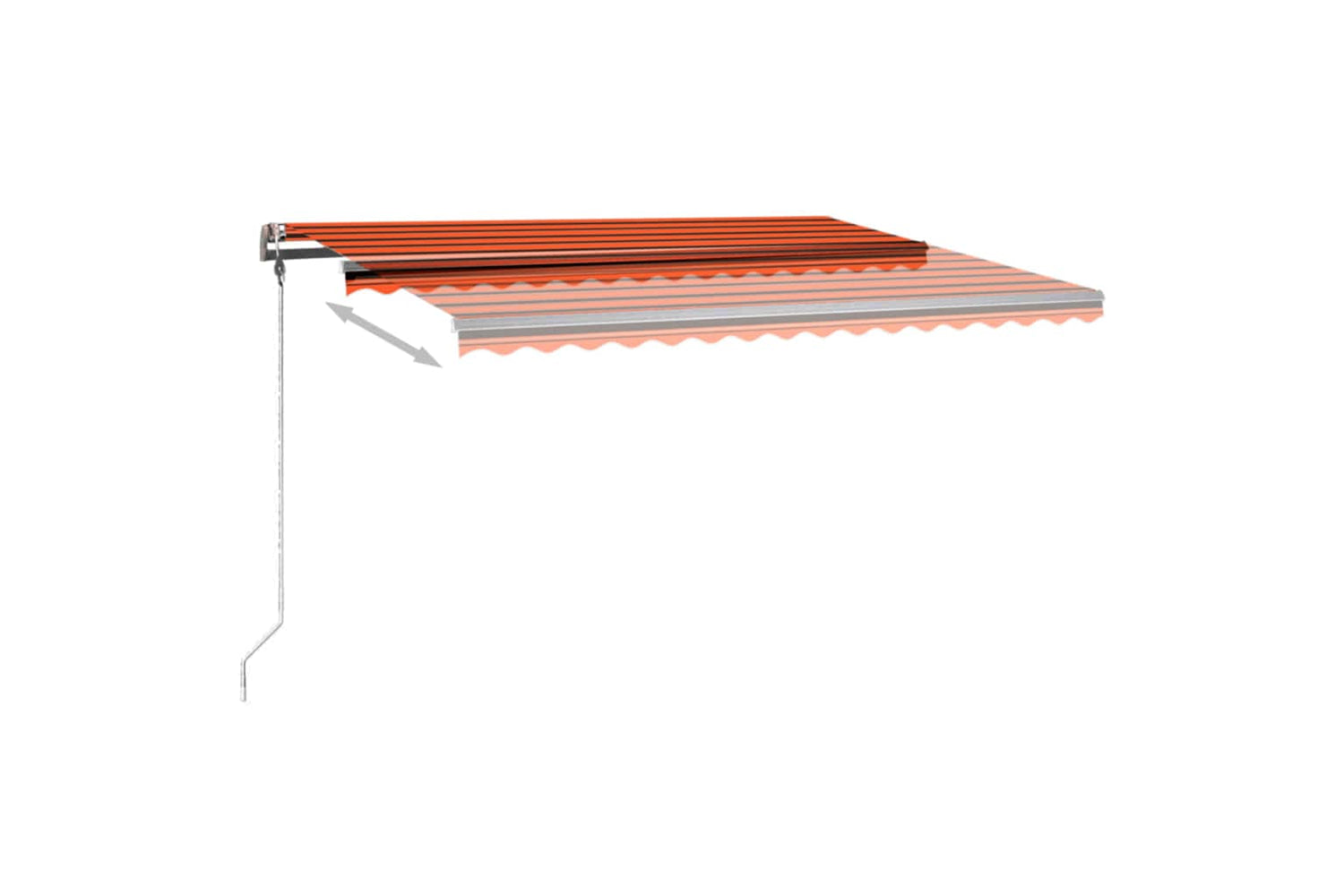 vidaXL 3069745 Manual Retractable Awning With Led 400x300cm Orange And Brown-5