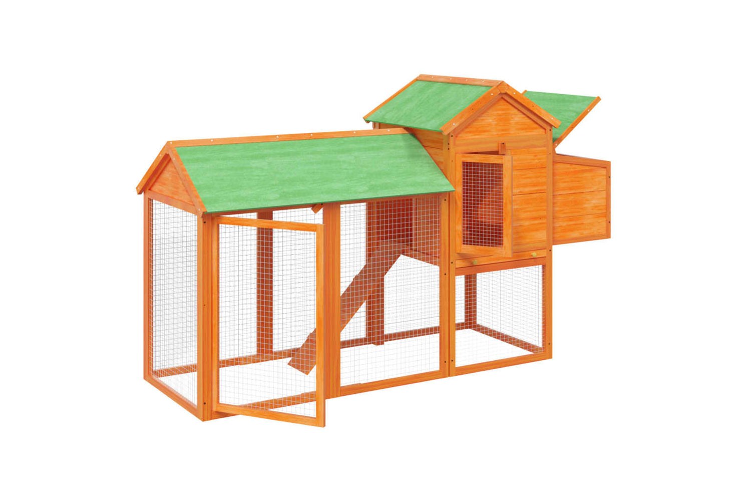 vidaXL 172232 Chicken Coop Brown 193x65x117cm Solid Wood Pine-3