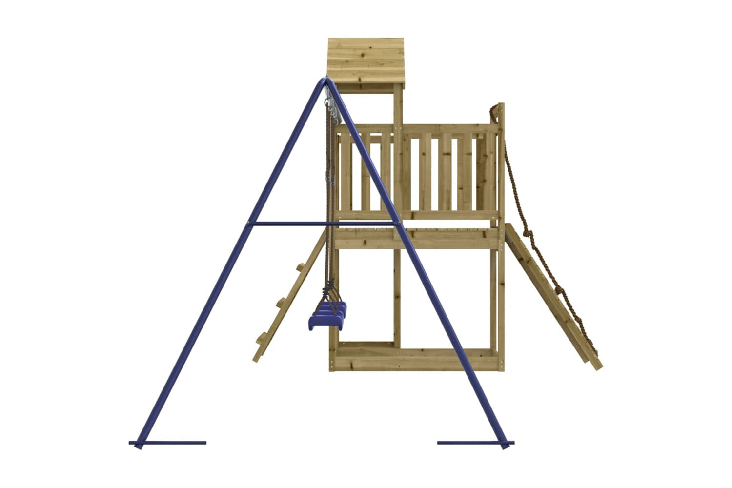Vidaxl 3155839 Playhouse With Climbing Wall Swings Impregnated Wood Pine-6