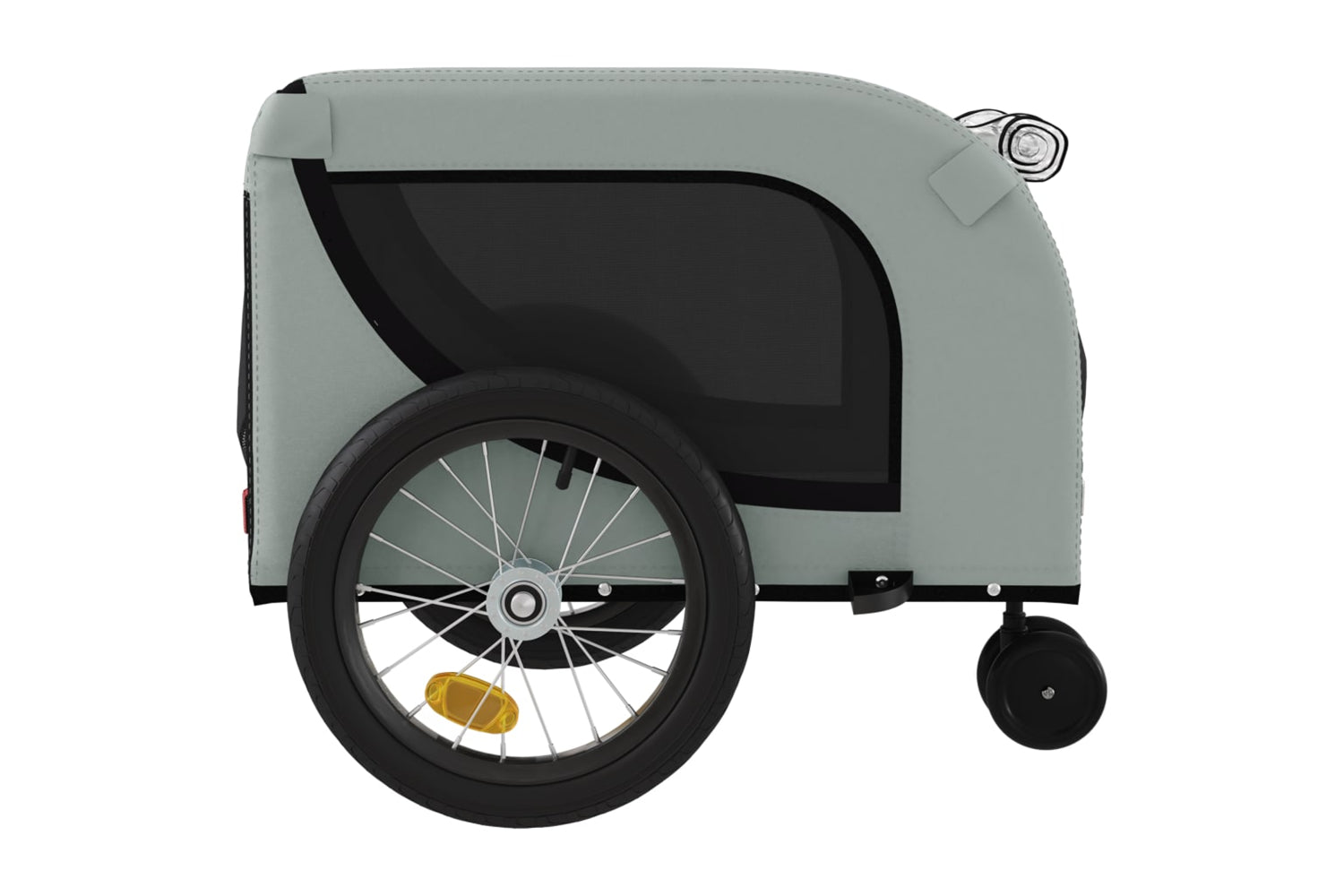 Vidaxl 94021 Pet Bike Trailer Grey And Black Oxford Fabric And Iron-5