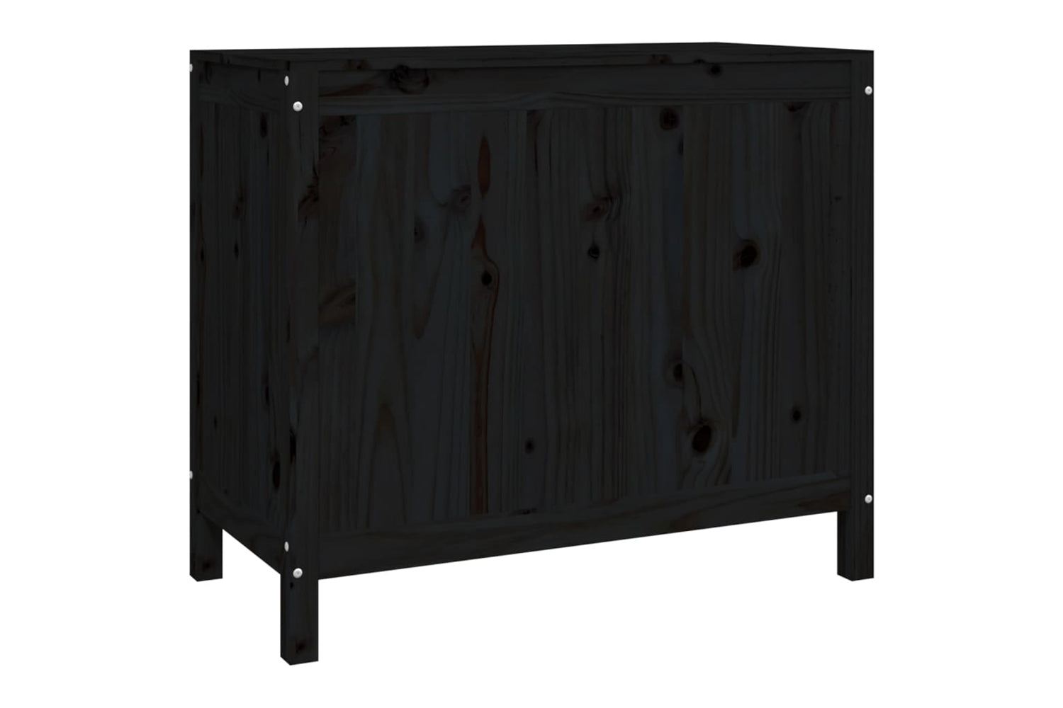 vidaXL 823583 Laundry Box Black 88.5x44x76cm Solid Wood Pine-4