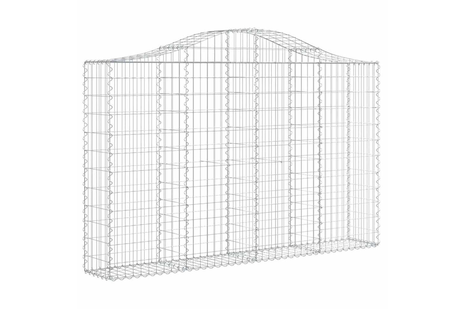 vidaXL 3145451 Arched Gabion Baskets 2 Pcs 200x30x120/140cm Galvanised Iron-2