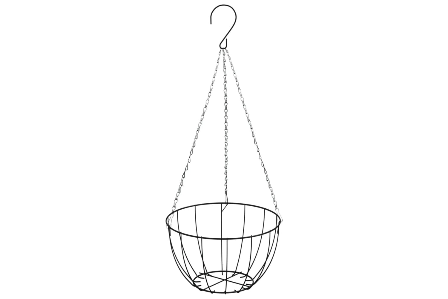 vidaXL 319357 Hanging Planters 4 Pcs With Coco Liners Black ÃƒÂƒÃ‚Â˜ 30x52cm Steel-4