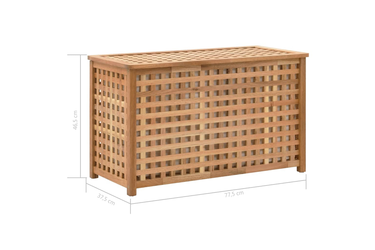 vidaXL 247602 Laundry Chest 77.5x37.5x46.5cm Solid Walnut Wood-8