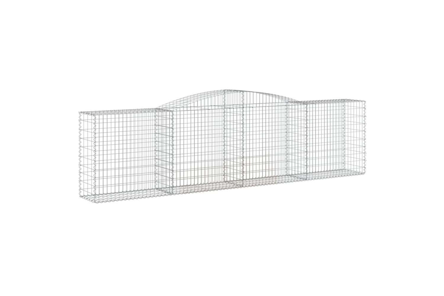 vidaXL 3146997 Arched Gabion Baskets 3 Pcs 400x50x100/120cm Galvanised Iron-2