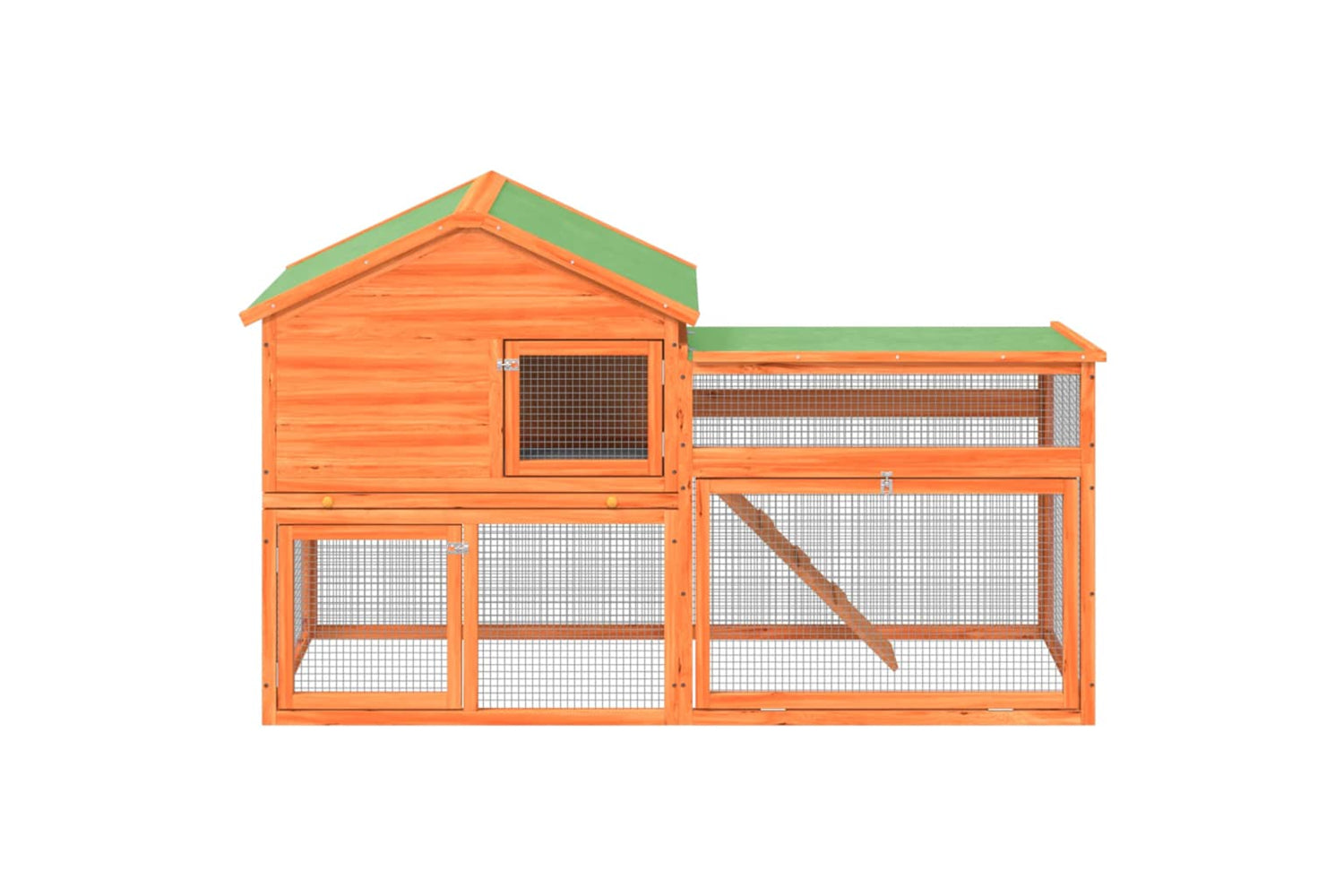 vidaXL 172276 Rabbit Hutch Brown 185.5x60.5x109.5cm Solid Wood Pine-2