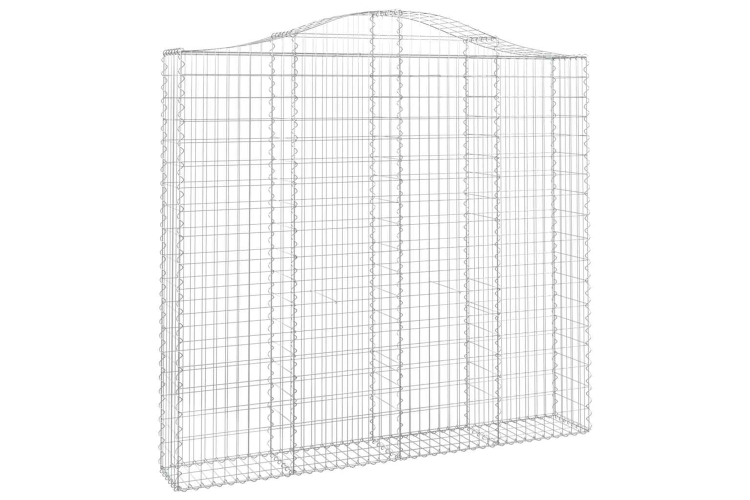 vidaXL 3145515 Arched Gabion Baskets 3 Pcs 200x30x180/200cm Galvanised Iron-2