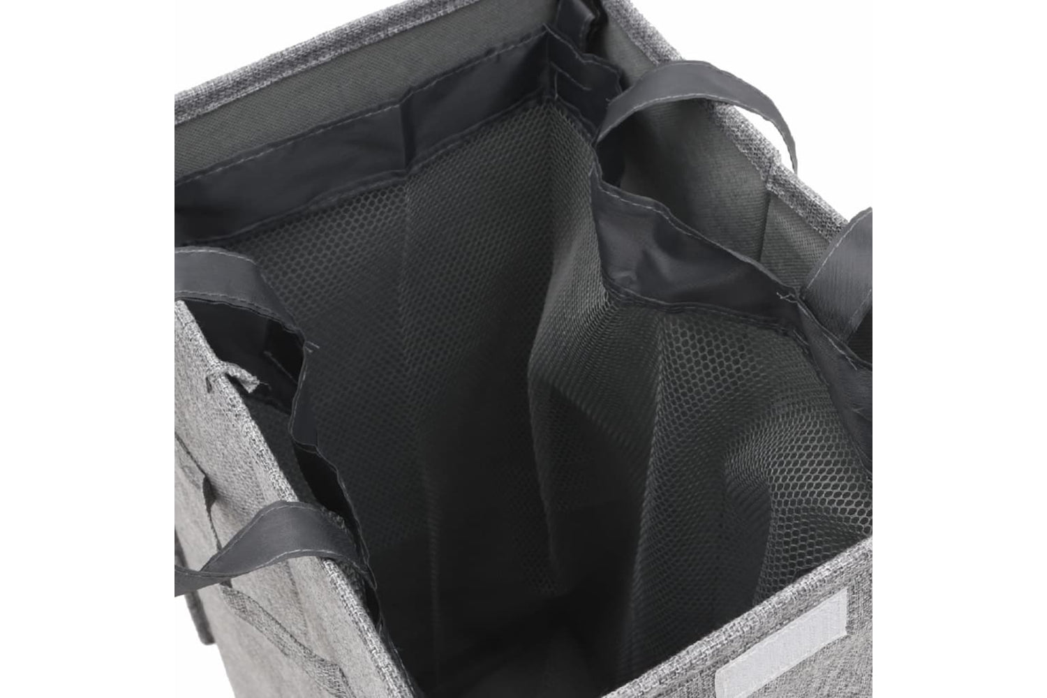 vidaXL 351039 Foldable Laundry Hamper Grey 26x34.5x59.5cm Faux Linen Fabric-7