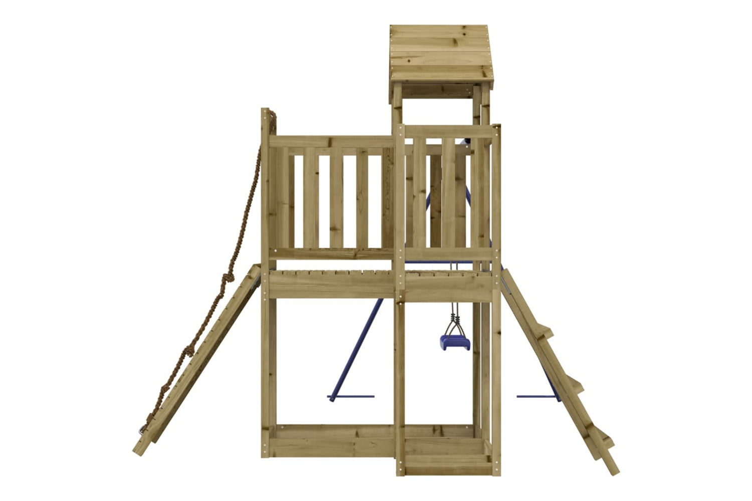 Vidaxl 3155836 Playhouse With Climbing Wall Swing Impregnated Wood Pine-5