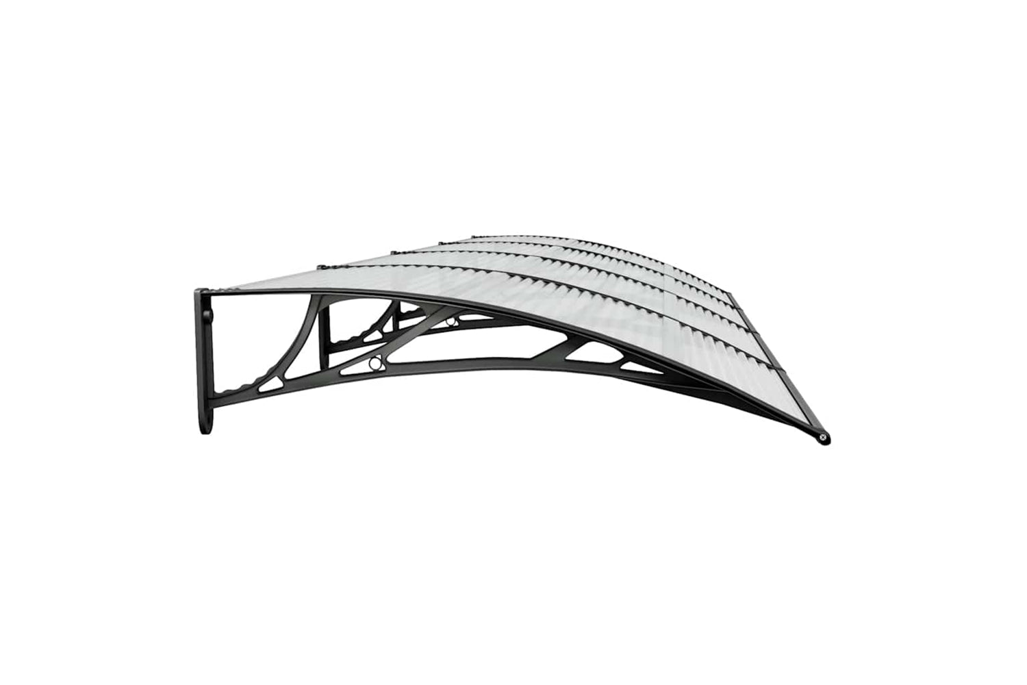vidaXL Door Canopy Black 350x100cm Polycarbonate-4