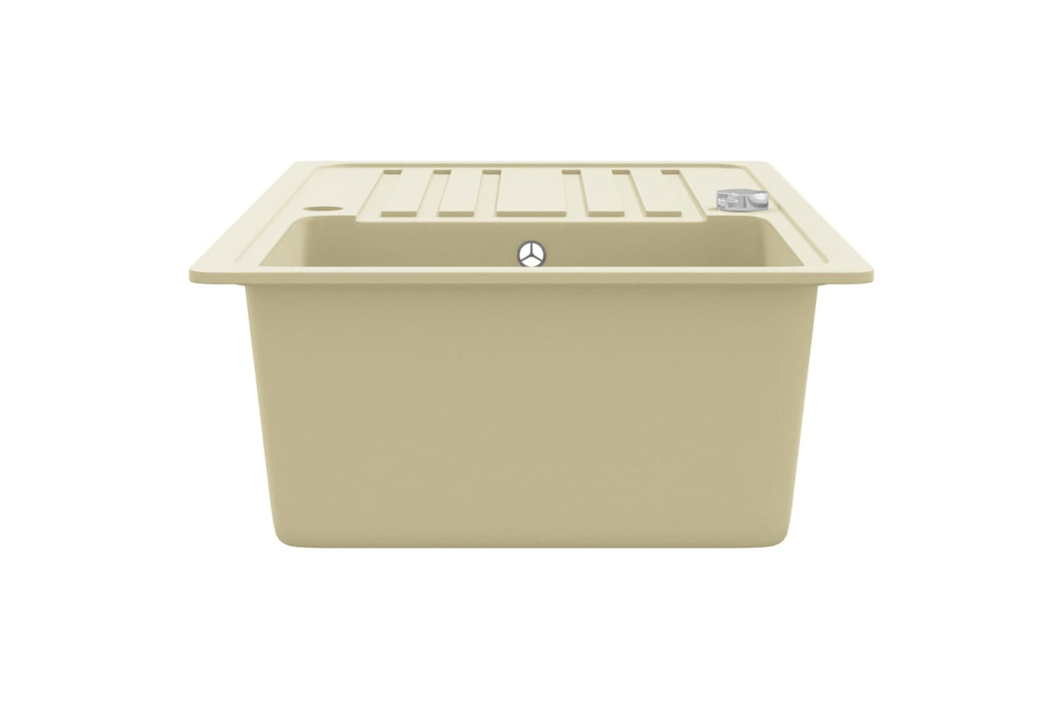 Vidaxl Granite Kitchen Sink Single Basin Beige-5