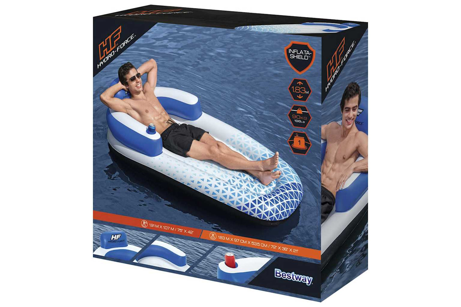 Bestway 93322 Hydro Force Floating Lounger 183x97 Cm Blue-7