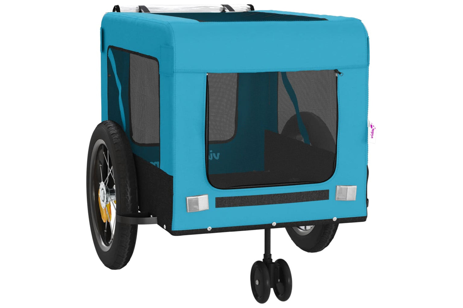 Vidaxl 93932 Pet Bike Trailer Blue And Black Oxford Fabric And Iron-5