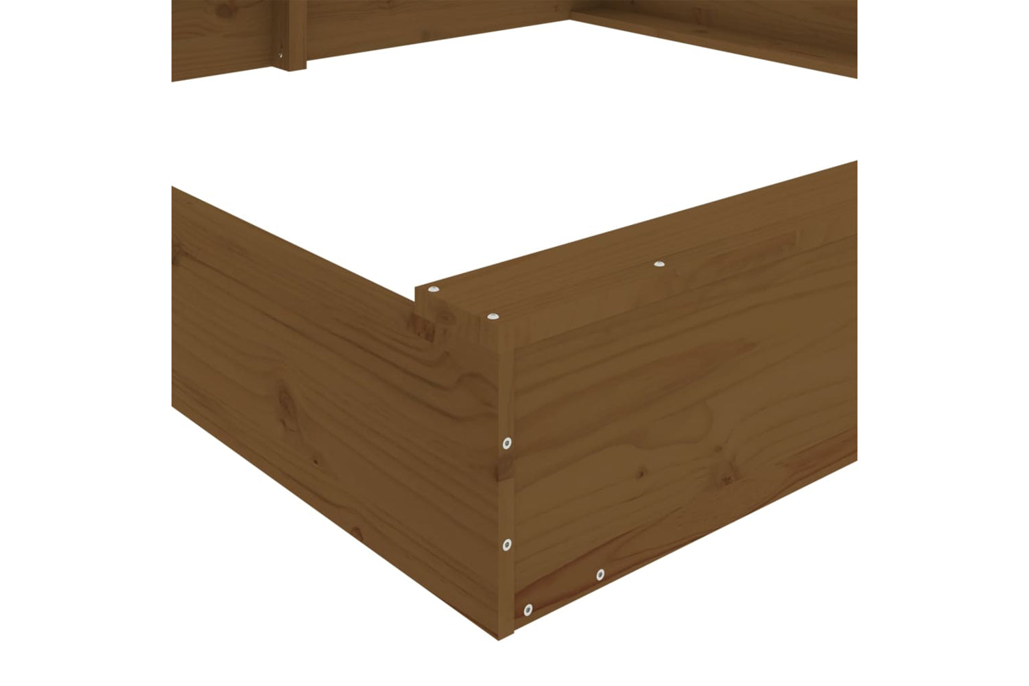 vidaXL 825040 Sandbox With Seats Honey Brown Square Solid Wood Pine-6