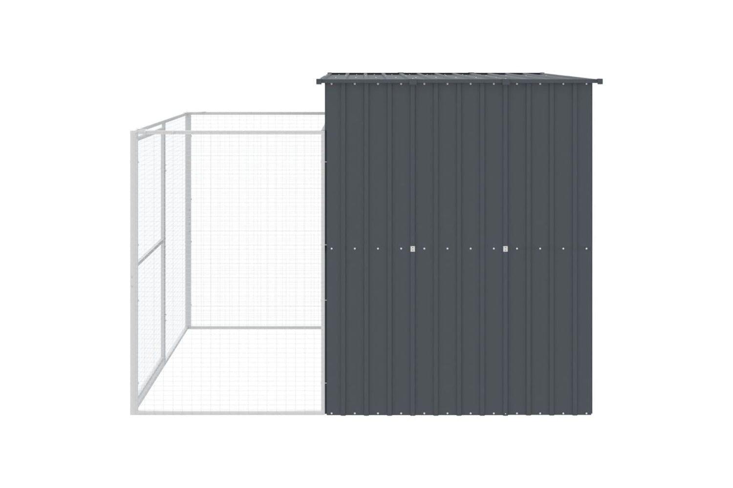 vidaXL 3189119 Dog House With Run Anthracite 214x253x181cm Galvanised Steel-4