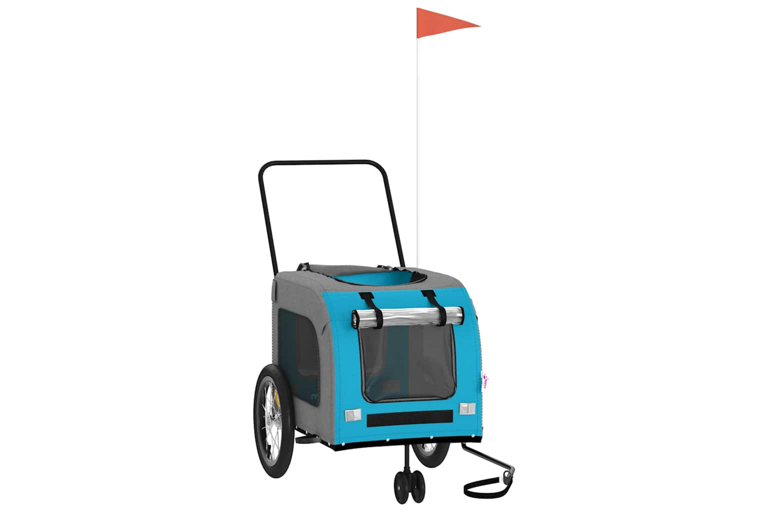 Vidaxl 93855 Pet Bike Trailer Blue And Grey Oxford Fabric And Iron-2