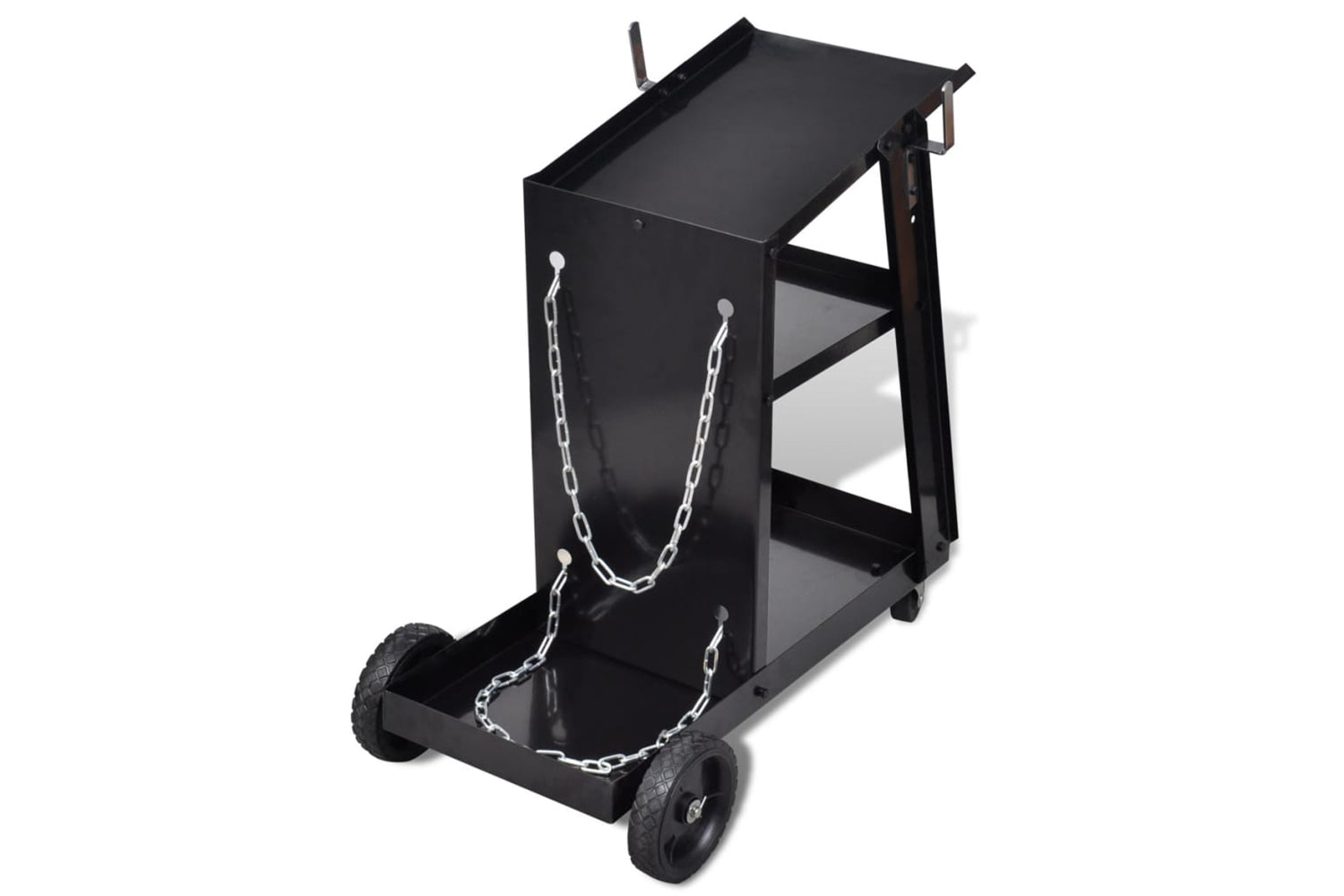 Vidaxl 140950 Welding Cart Black Trolley With 3 Shelves Workshop Organiser-4