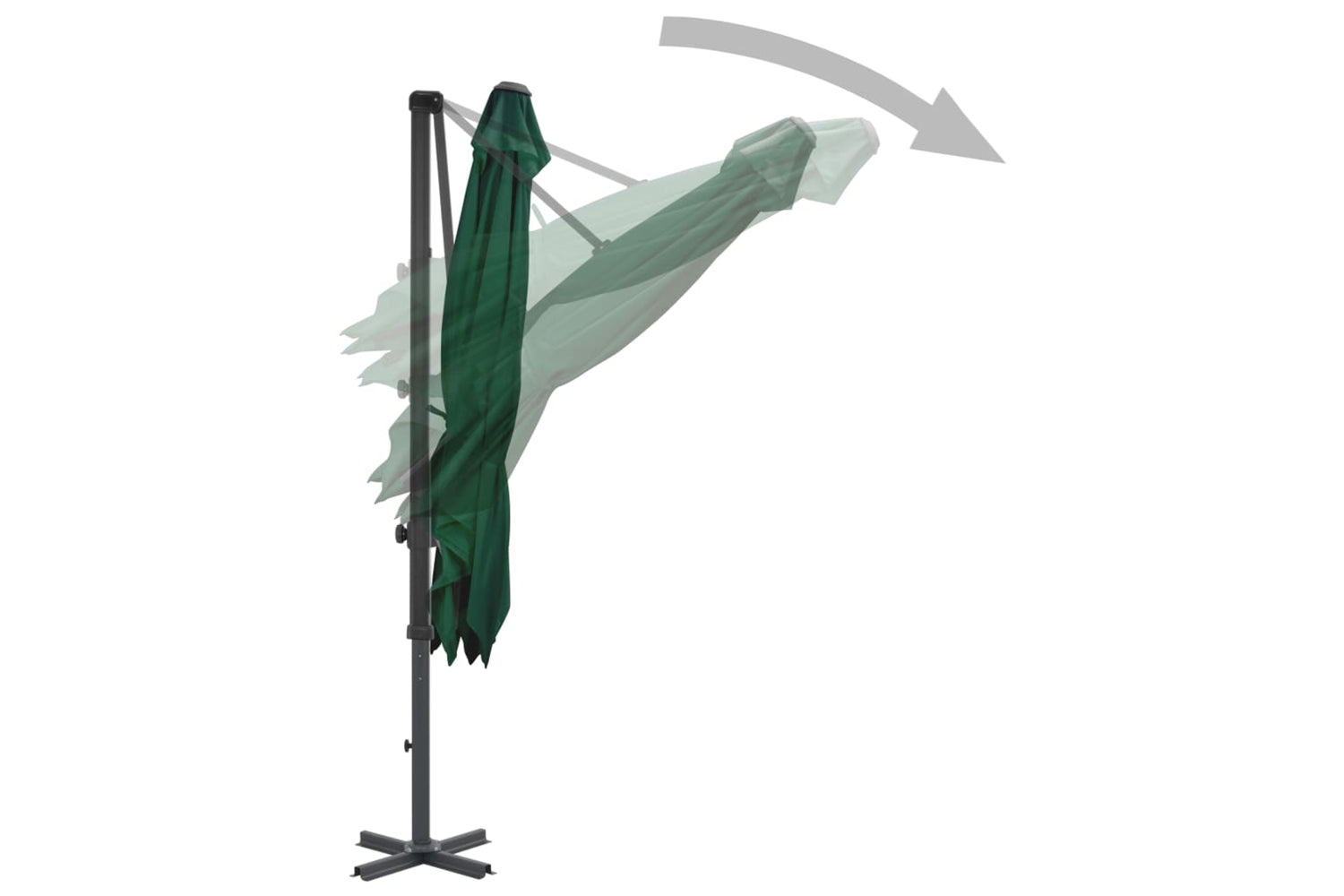 vidaXL 44617 Cantilever Umbrella With Aluminium Pole Green 250x250cm-4