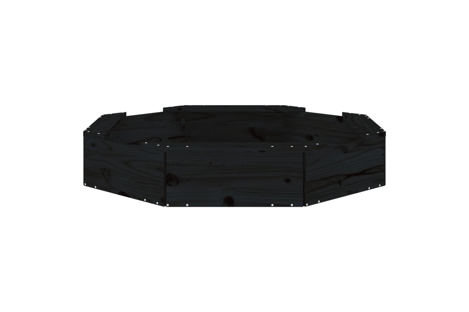 vidaXL 825013 Sandbox With Seats Black Octagon Solid Wood Pine-4