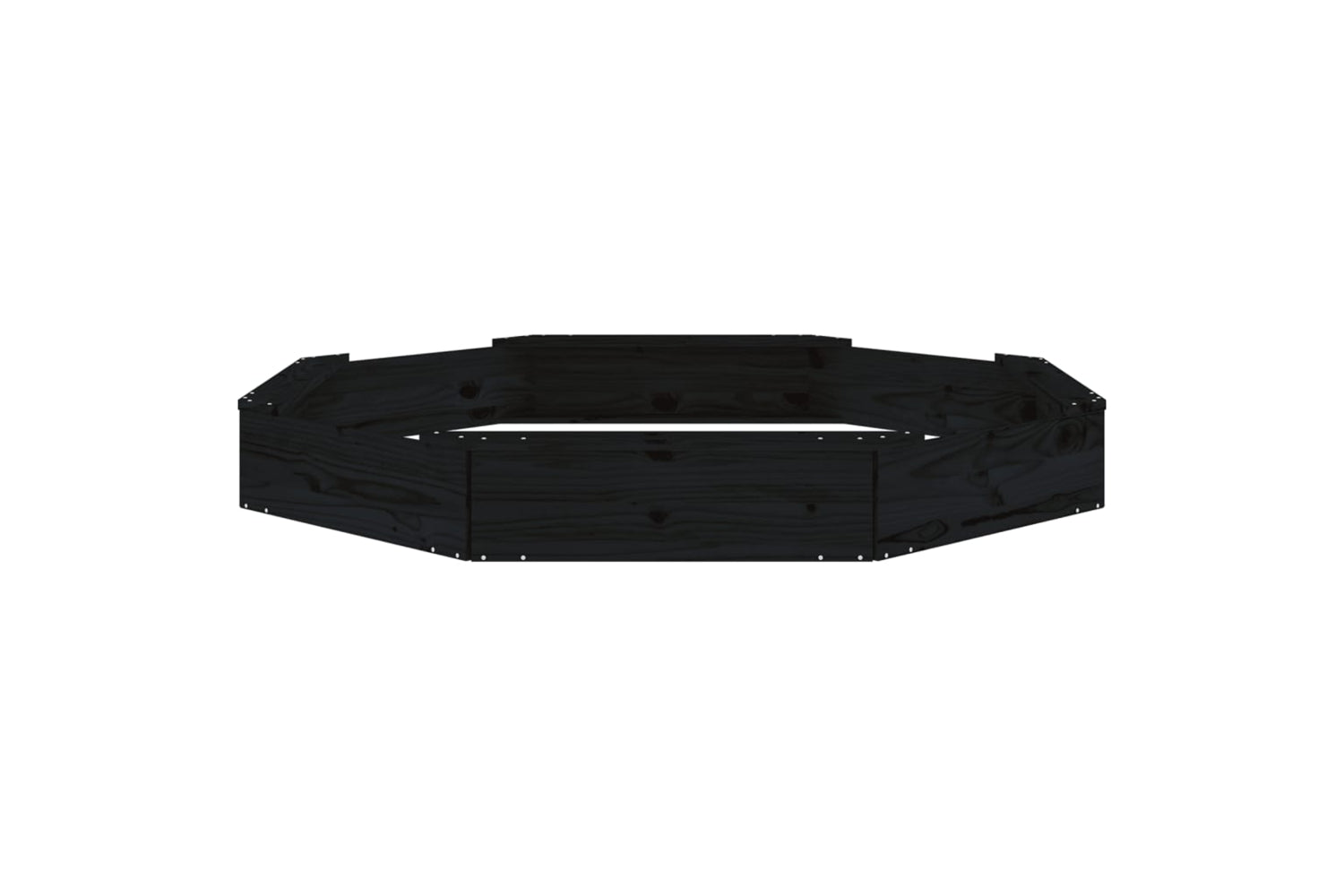 vidaXL 825020 Sandbox With Seats Black Octagon Solid Wood Pine-4