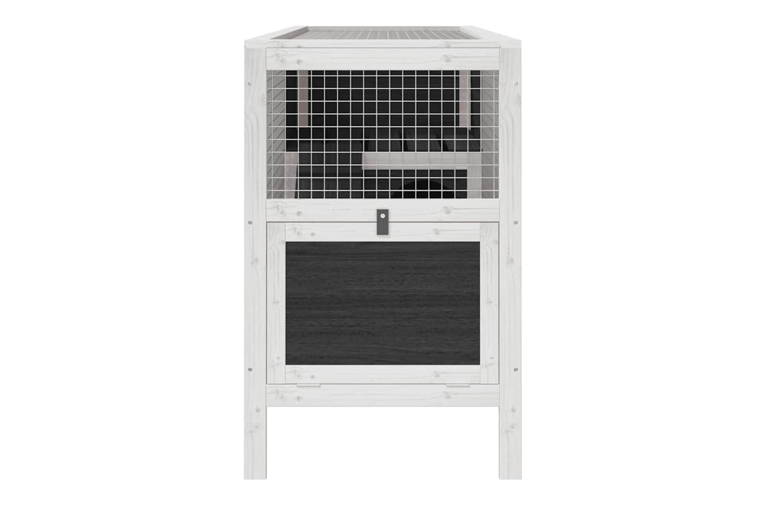 Vidaxl Rabbit Hutch Grey 103x44x69.5 Cm Solid Wood Pine-4