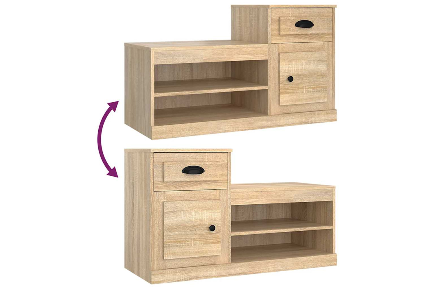 vidaXL 816419 Shoe Cabinet Sonoma Oak 100x42x60cm Engineered Wood-8