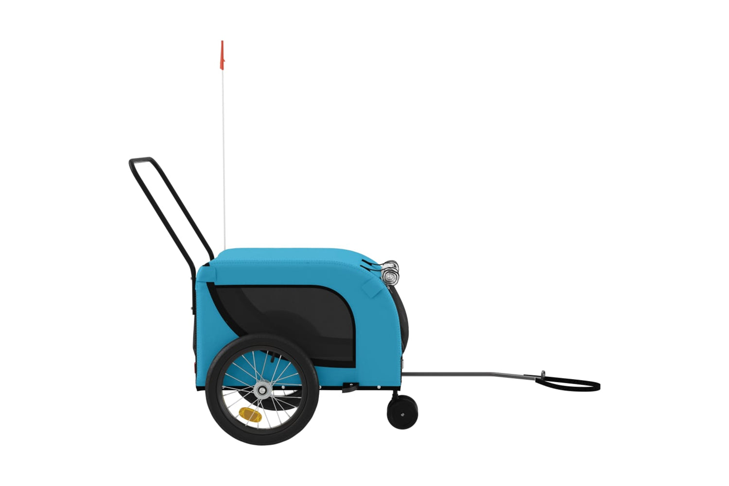 Vidaxl 94023 Pet Bike Trailer Blue And Black Oxford Fabric And Iron-4