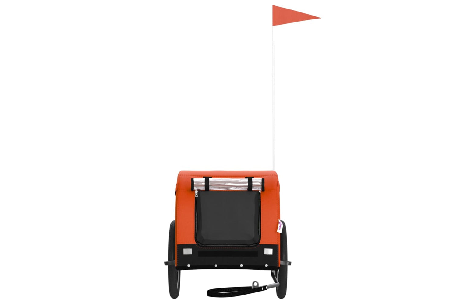 Vidaxl 93998 Pet Bike Trailer Orange And Black Oxford Fabric And Iron-2