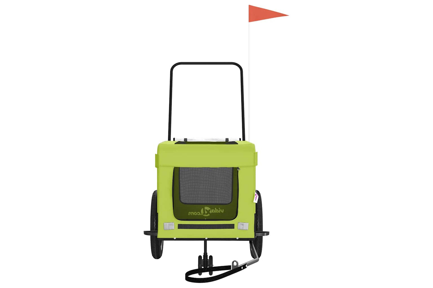 Vidaxl 93934 Pet Bike Trailer Green And Black Oxford Fabric And Iron-4