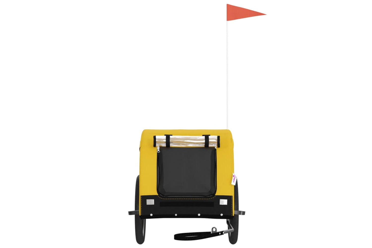 Vidaxl 94008 Pet Bike Trailer Yellow And Black Oxford Fabric And Iron-2