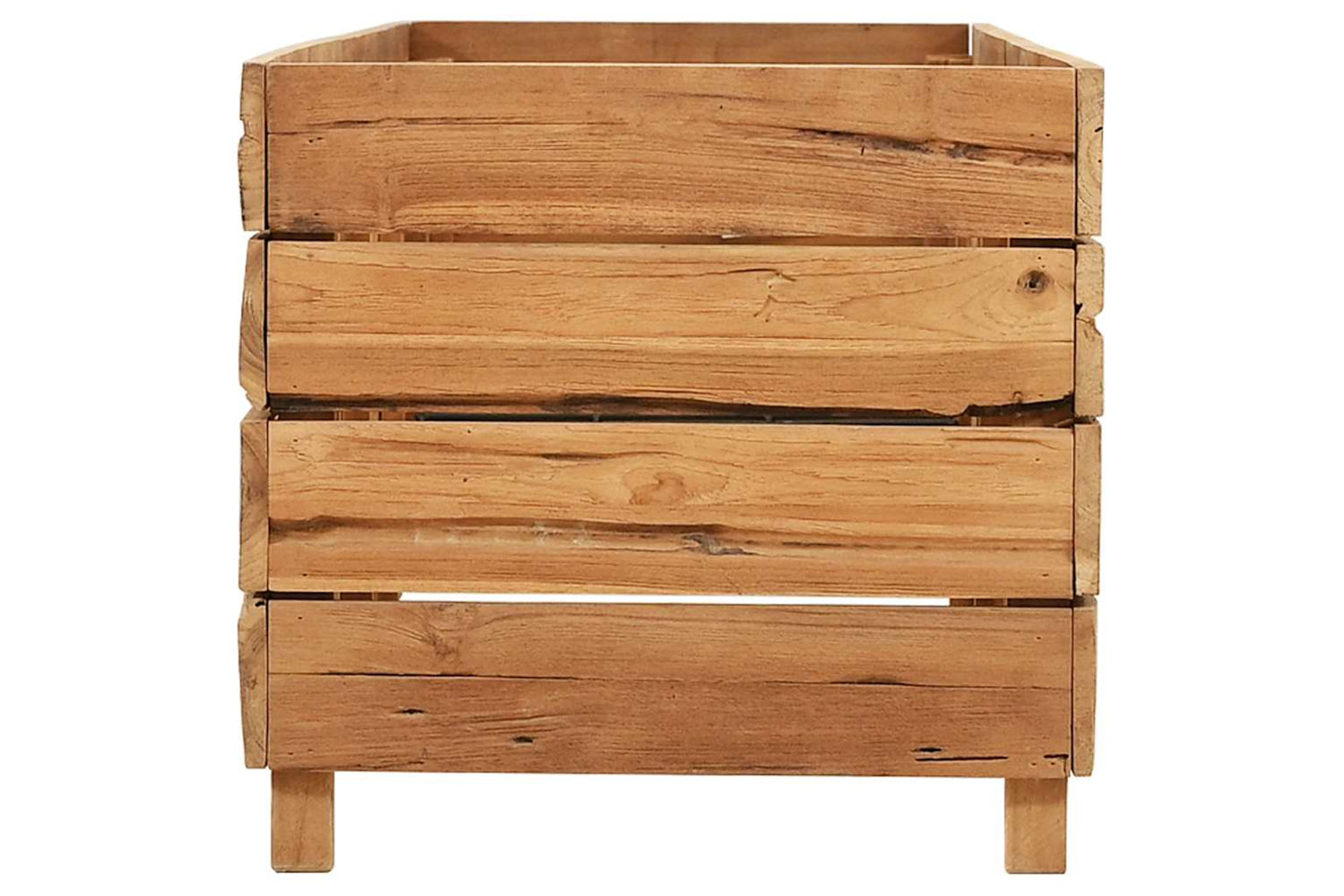 vidaXL Raised Bed 150x40x38cm Recycled Teak Wood And Steel-4