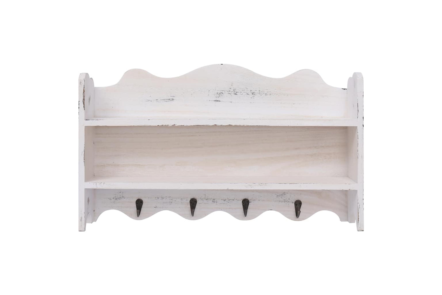 vidaXL 284235 Wall Mounted Coat Rack White 50x10x30cm Wood-3