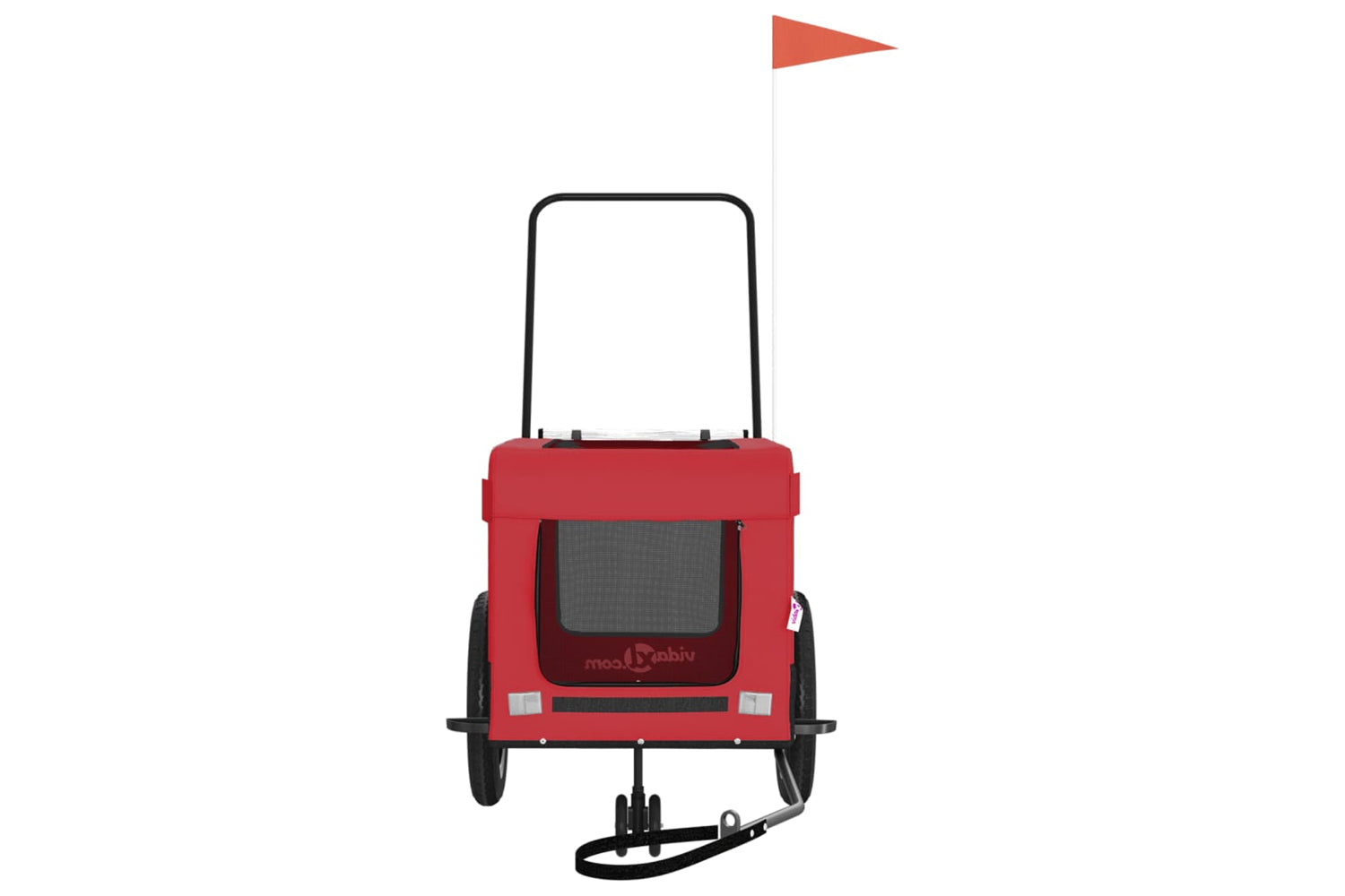 Vidaxl 93929 Pet Bike Trailer Red And Black Oxford Fabric And Iron-4