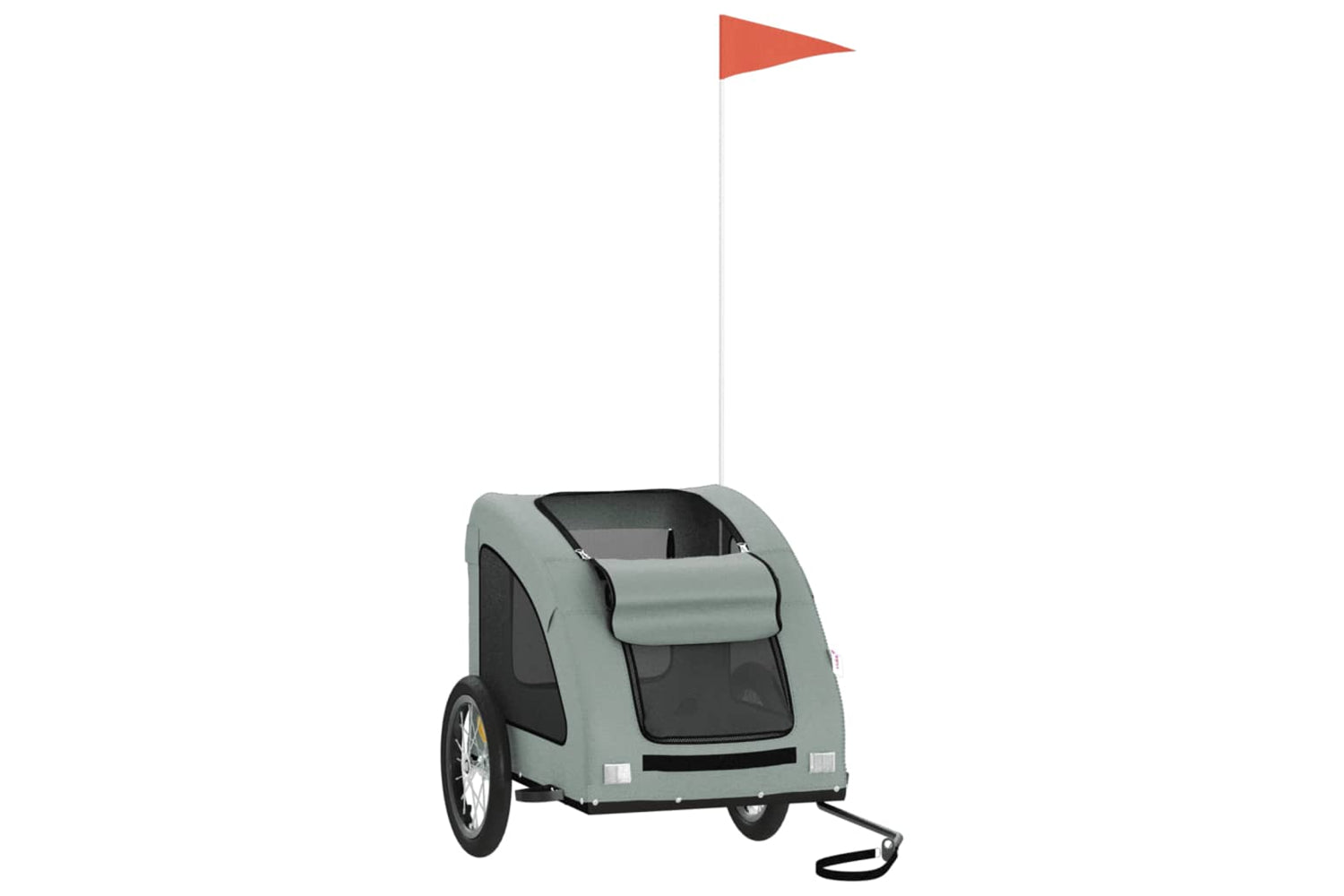 Vidaxl 93958 Pet Bike Trailer Grey Oxford Fabric And Iron-2