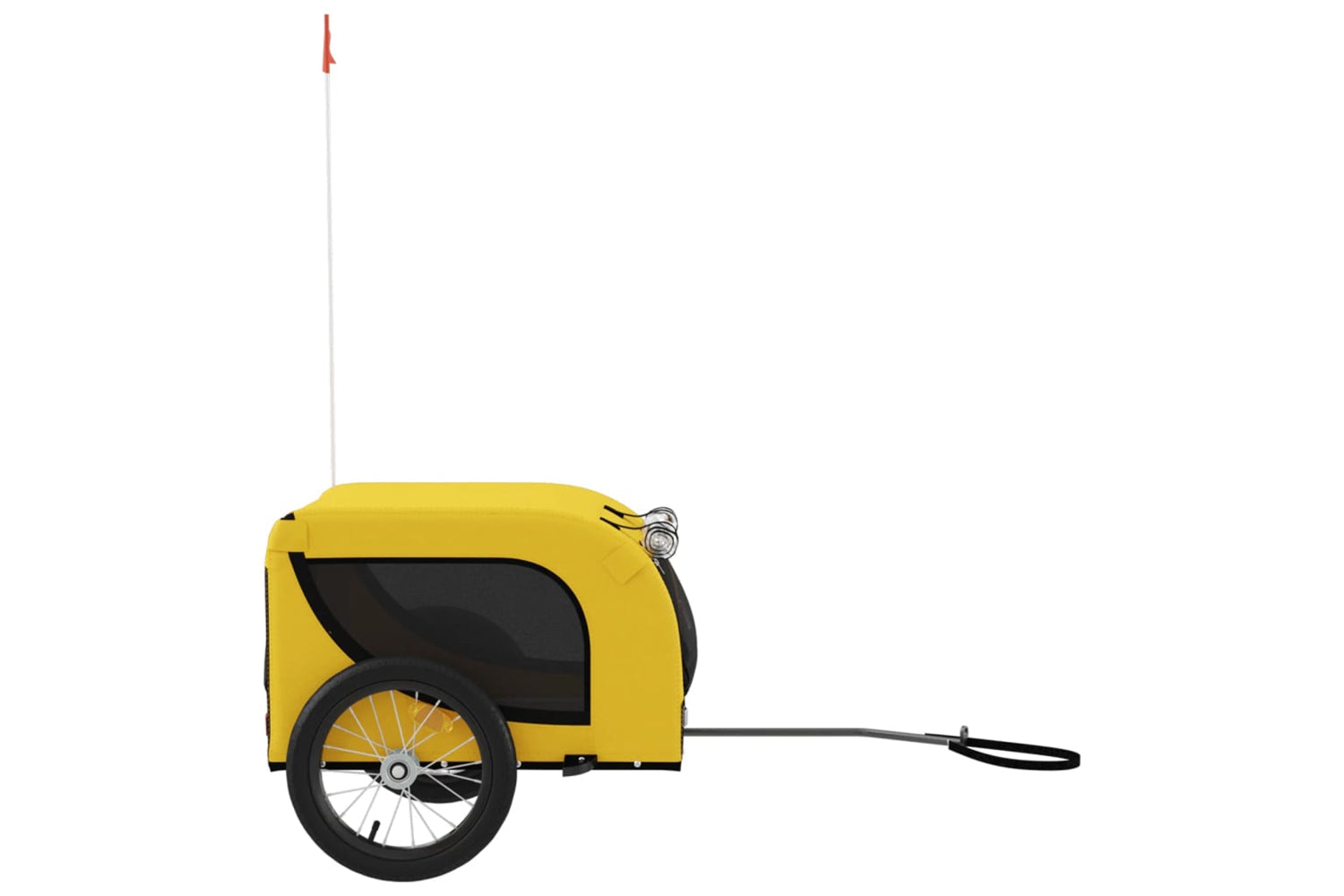 Vidaxl 94001 Pet Bike Trailer Yellow And Black Oxford Fabric And Iron-4