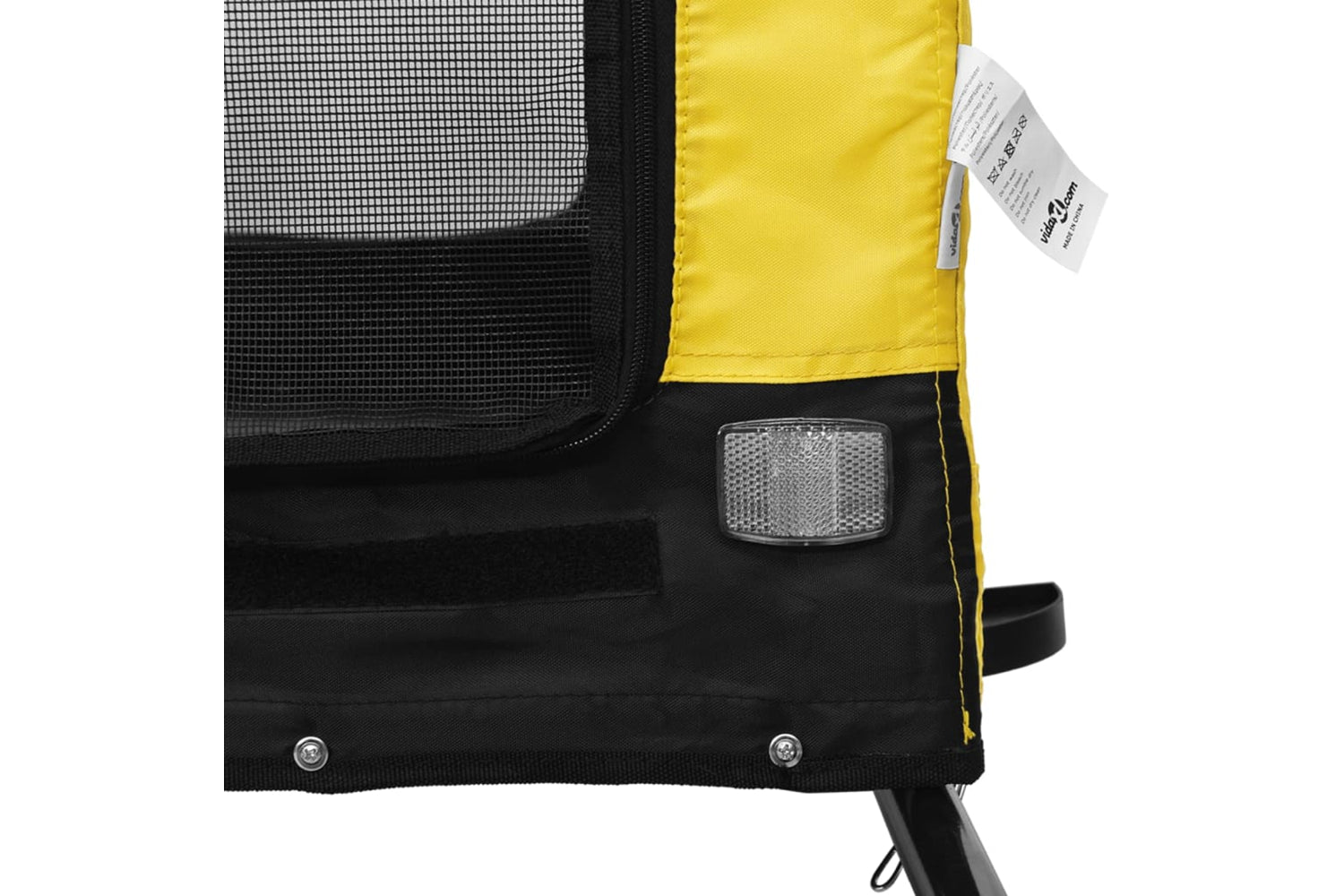 Vidaxl 94008 Pet Bike Trailer Yellow And Black Oxford Fabric And Iron-8