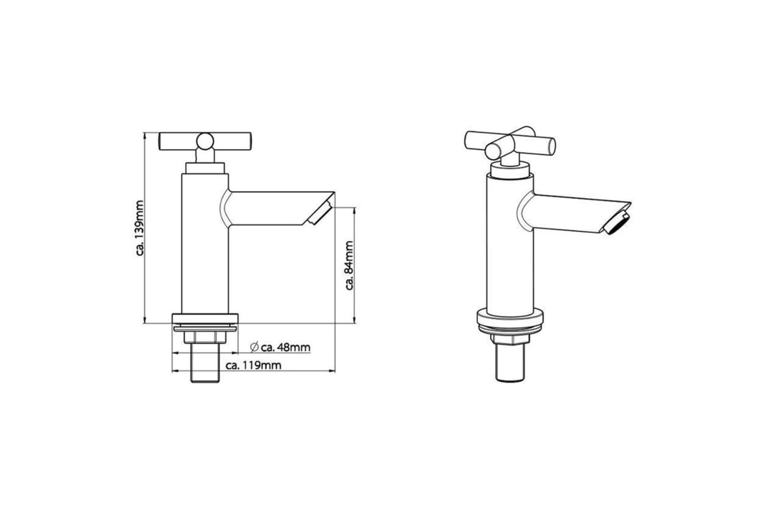 SchÃ¼tte Cold Water Pillar Tap Matao Chrome-4