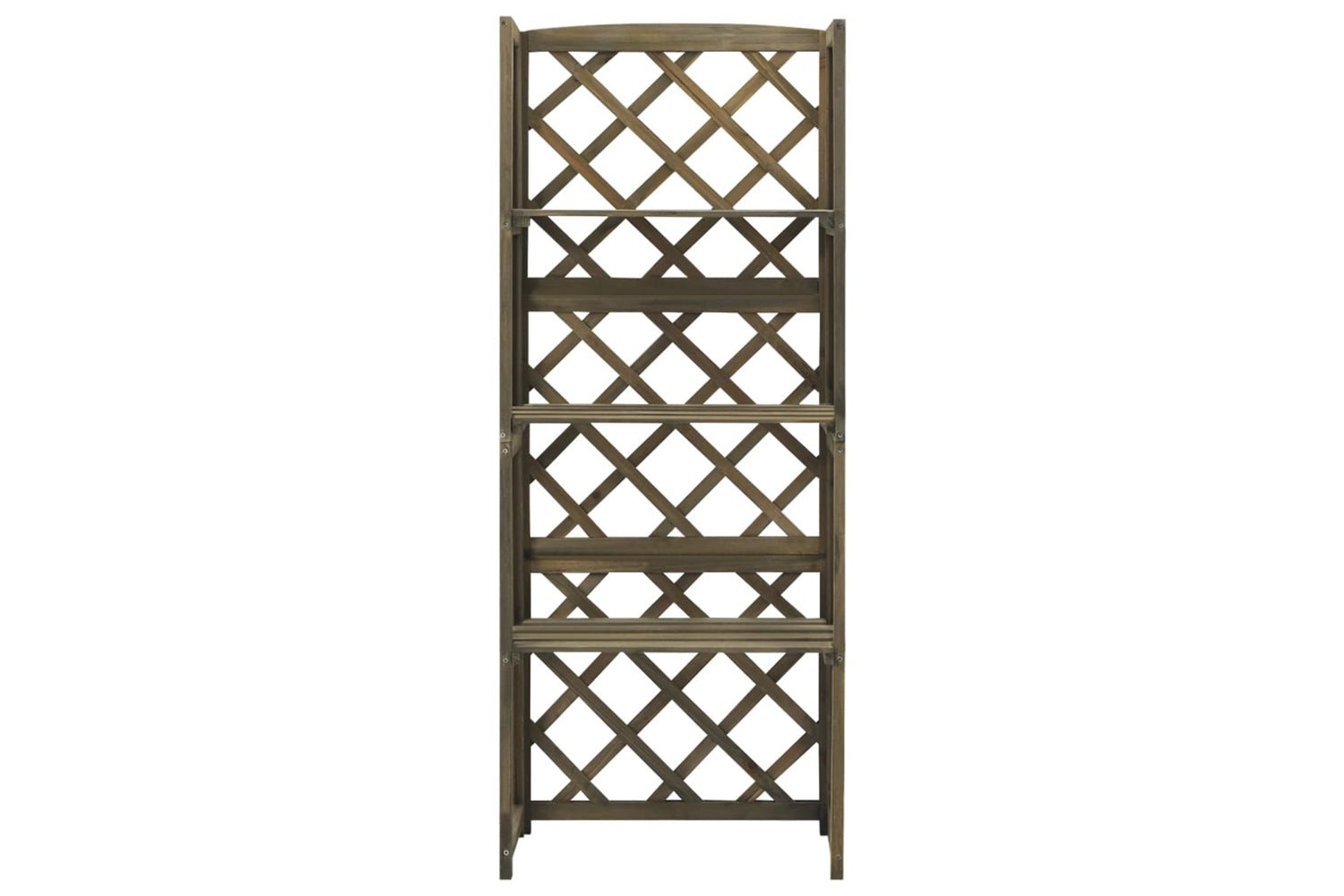 vidaXL 316410 Trellis With Shelves Grey 55x30x140cm Solid Fir Wood-2