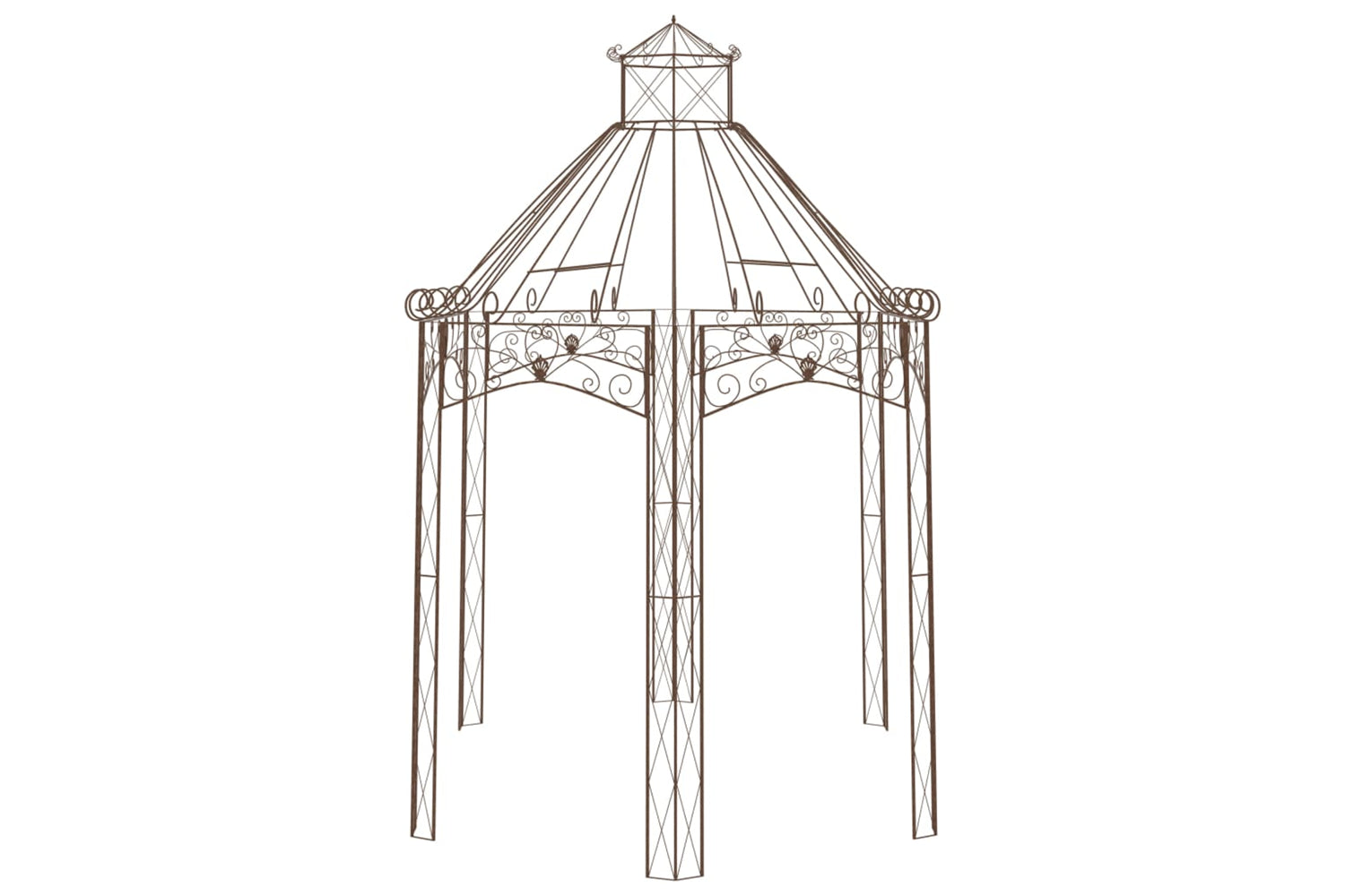 vidaXL 314000 Garden Pavilion Antique Brown 400x258x378cm Iron-3