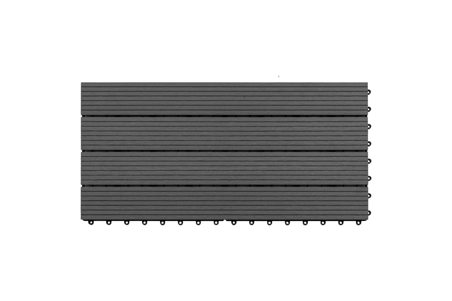 vidaXL 149029 Decking Tiles 6 Pcs Wpc 60x30cm 1.08 M2 Black-2