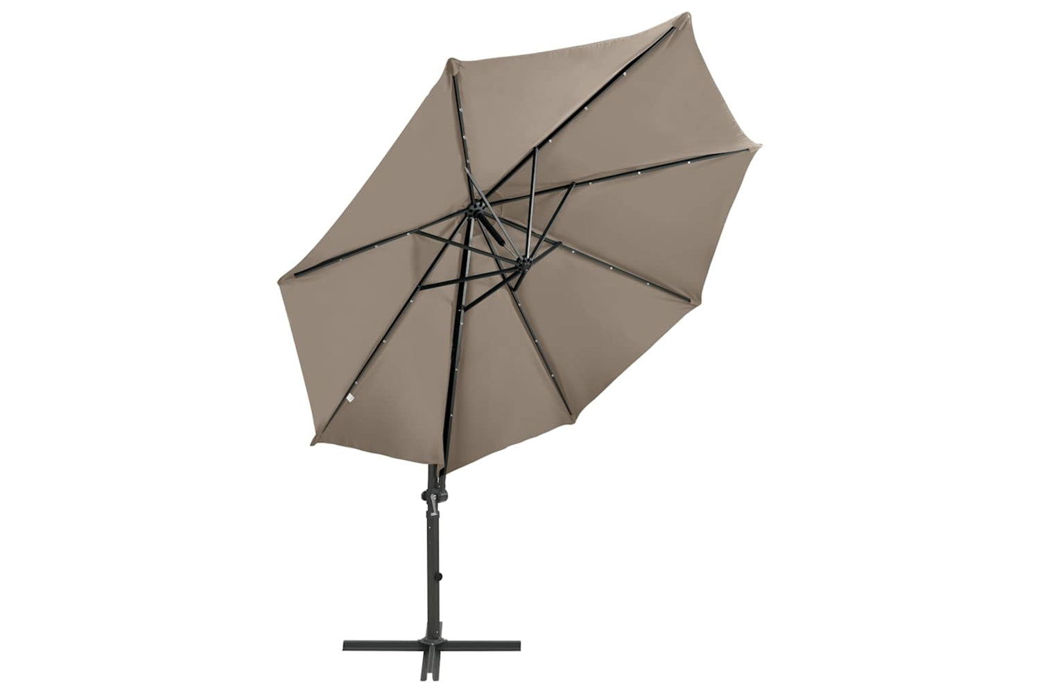 Vidaxl 312331 Cantilever Umbrella With Pole And Led Lights Taupe 300 Cm-3