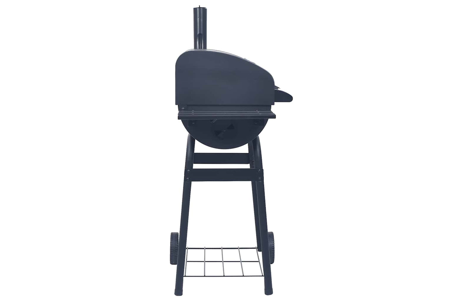 Vidaxl Charcoal Bbq Grill Smoker With Bottom Shelf Black-3