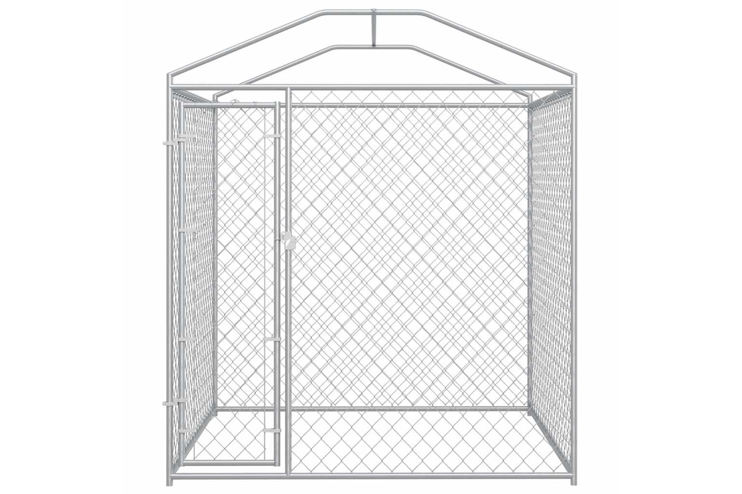 Vidaxl Outdoor Dog Kennel With Canopy Top 193x193x225 Cm-3