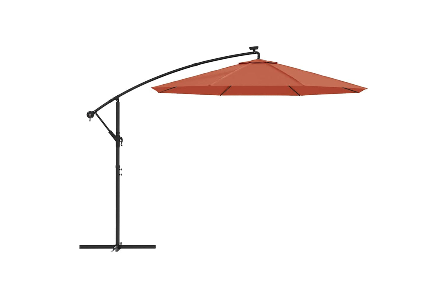 Vidaxl 313781 Cantilever Umbrella With Led Lights And Steel Pole Terracotta-3