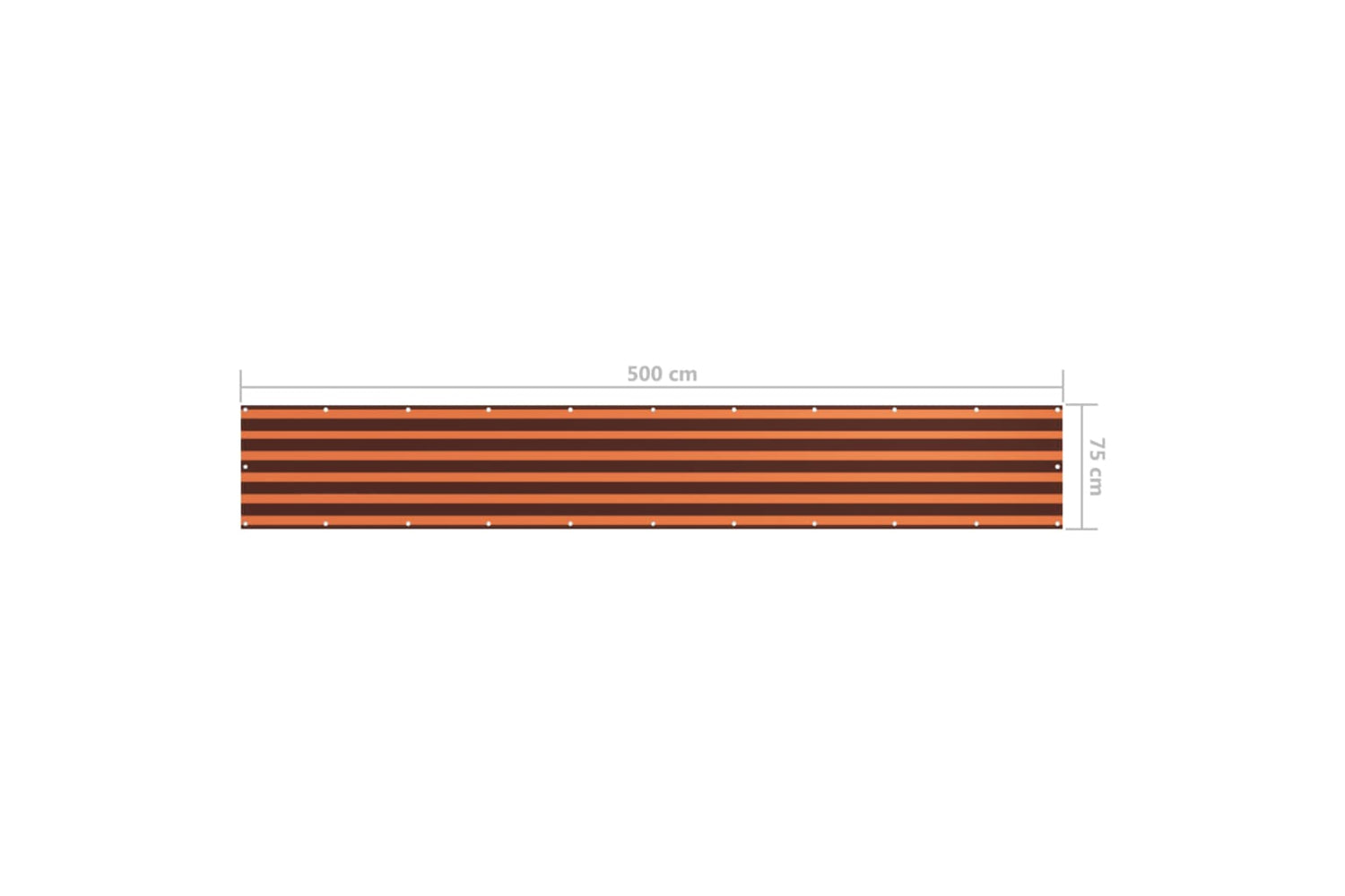vidaXL 134926 Balcony Screen Orange And Brown 75x500cm Oxford Fabric-5
