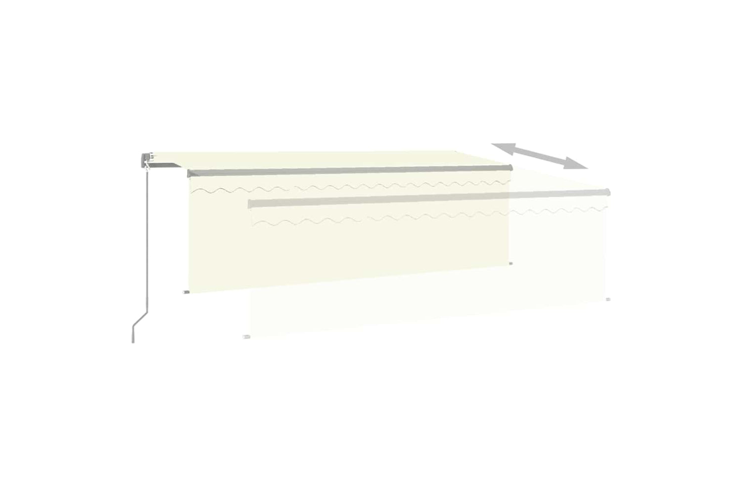 Vidaxl 3069417 Manual Retractable Awning With Blind 4x3m Cream-3